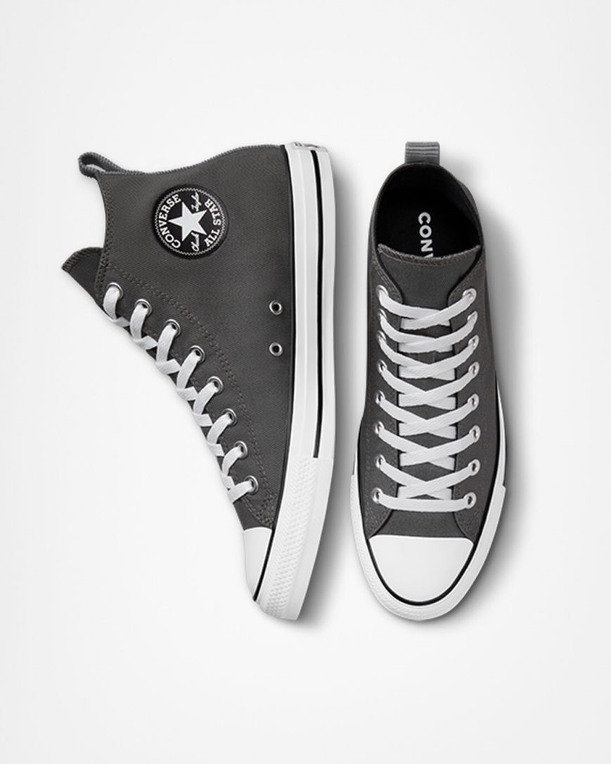 Tenisi Inalti Barbati Converse Chuck Taylor All Star Woven Twill Gri Negrii | RO JETVF620